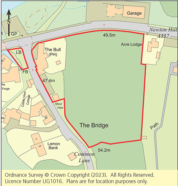 Lot: 39 - FREEHOLD PUBLIC HOUSE ON A TWO ACRE PLOT WITH CONSENT FOR 17 RESIDENTIAL DWELLINGS - location plan